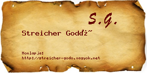 Streicher Godó névjegykártya
